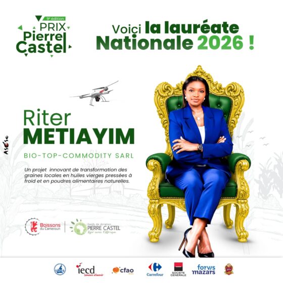 METIAYIM RITER est la Lauréate Nationale 2026 du Prix Pierre Castel Cameroun !